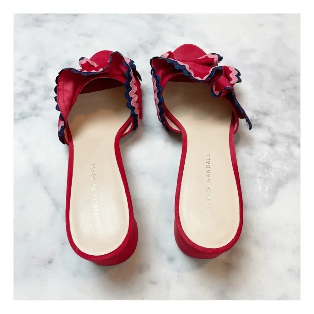 Loeffler Randall Vera Suede Ric Rac Slide Sandals 9.5 - Picture 6 of 11